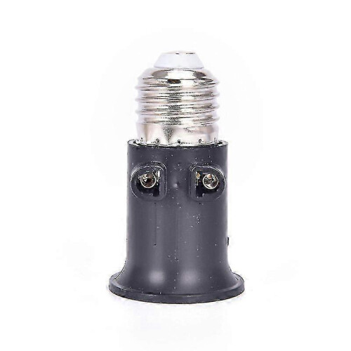 (Black)High Temperature Resistant PBT E27 Bulb Adapter with EU Plug for Various Lighting Fixtures