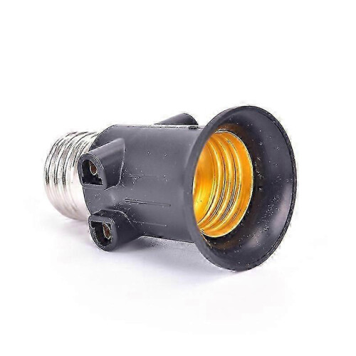 (White)High Temperature Resistant PBT E27 Bulb Adapter with EU Plug for Various Lighting Fixtures 2