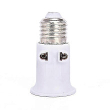 (White)High Temperature Resistant PBT E27 Bulb Adapter with EU Plug for Various Lighting Fixtures