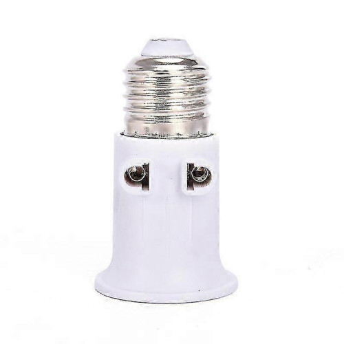 (White)High Temperature Resistant PBT E27 Bulb Adapter with EU Plug for Various Lighting Fixtures