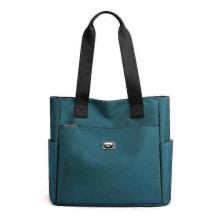 (Blue) Lightweight Waterproof Nylon Shoulder Bag with Large Capacity and Zipper Closure,Ideal for Women's Daily Use and Travel