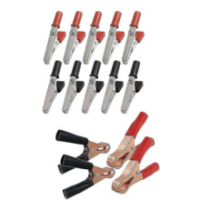 10 Pcs 50mm Plastic Handle Test Probes with Metal Alligator Clips for Car Battery Automotive Electrical Repair Tools