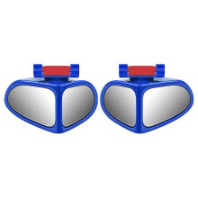 (Blue) 2-in-1 Universal Car Blind Spot Mirrors,360 Adjustable Auxiliary Mirrors for Front/Rear Wheels,Compatible with Most Vehicles