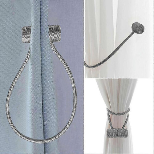 (B) Simple Elegant Tieback Rope for Home Decor,Magnetic Closure Solid Window Treatment,Fits Various Curtain Styles 1