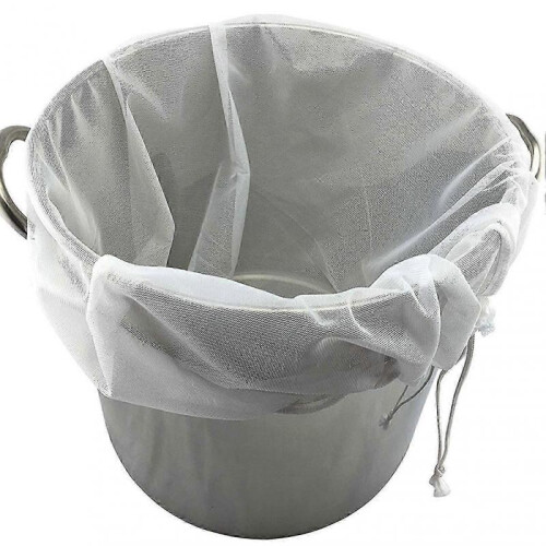 Large Durable White Brew Mesh Bag with Drawstring for Indoor Use,Fits Various Brands