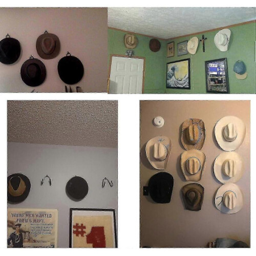 Wall Mount Hat Organizer for 4 Hats-Space Saving Storage Solution for Home or Office Decoration 2