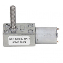 24V DC Gear Motor-30RPM Speed Reduction,M8x33mm Worm Turbine Geared Motor for Winch and DIY Projects