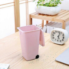(Blue) Mini Desktop Trash Can with Lid-4 Colors for Small Waste,Ideal for Living Room or Coffee Table,Includes Plastic Liner