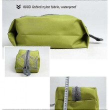 (Green) Waterproof Hanging Storage Bag for Toothbrush Towels Makeup Accessories Outdoor Camping Hiking Travel Daily Use