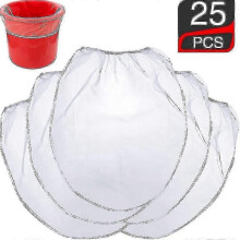 25 Pcs 5 Gallon Elastic Top Paint Strainer Bags,White Fine Mesh Filter for Hydroponic Systems & Painting