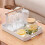 (2)White Stackable Rectangle Plastic Serving Tray for Parties,Events & Catering – Durable Stylish Dish for Food Serving 3