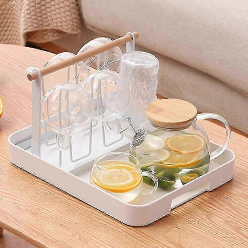 (2)White Stackable Rectangle Plastic Serving Tray for Parties,Events & Catering – Durable Stylish Dish for Food Serving 2