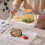 (1)White Stackable Rectangle Plastic Serving Tray for Parties,Events & Catering – Durable Stylish Dish for Food Serving 4