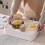 (1)White Stackable Rectangle Plastic Serving Tray for Parties,Events & Catering – Durable Stylish Dish for Food Serving 3