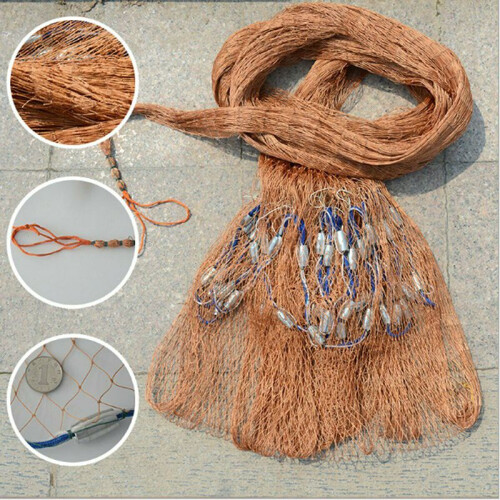 Fishing 8ft 24m Net Bait Easy Throw Hand Casting 34" Strong Nylon Mesh Fish 1