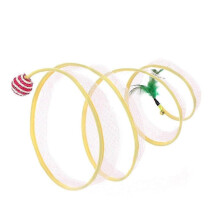 (Sisal Ball Feather) Foldable Cat Tunnel Toy for Small Pets,Indoor Play Tent for Puppies,Durable Pet Accessories for Fun Playtime