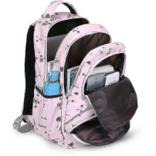 (pink) Waterproof Stylish Print School Backpack for Students,Durable Spacious for Books and Essentials