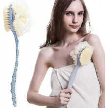 (blue) 2 in 1 Back Shower Brush for Deep Exfoliation and Dirt Removal,Long Handle Bath Scrubber for Skin Cleansing and Relaxation