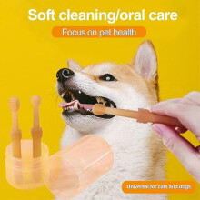 Dog Toothbrush,Pet Silicone Toothbrush for Cat Tooth Brushing Kit,360 Doggie Kitten Toothbrush Tongue Cleaning Brush for Small Pets Ferret Dutch
