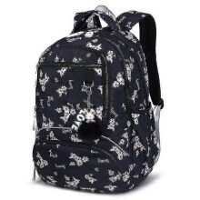 (Black) Waterproof Stylish Print School Backpack for Students,Durable Spacious for Books and Essentials