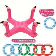 Partyspiele Und Aktivitäten Flamingo Cross, Aufblasbarer Ring -Set Für Sommer -Wasserunterhaltung, Pool Und Strand Geeignet