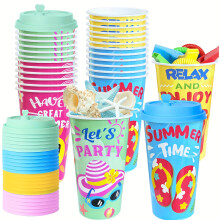 Party Cups -Set, Ideal Für Die Sommer -Schwimmbadparty, Dekorieren Partys Im Hawaiianischen Stil Und Geburtstagsfeierlichkeiten