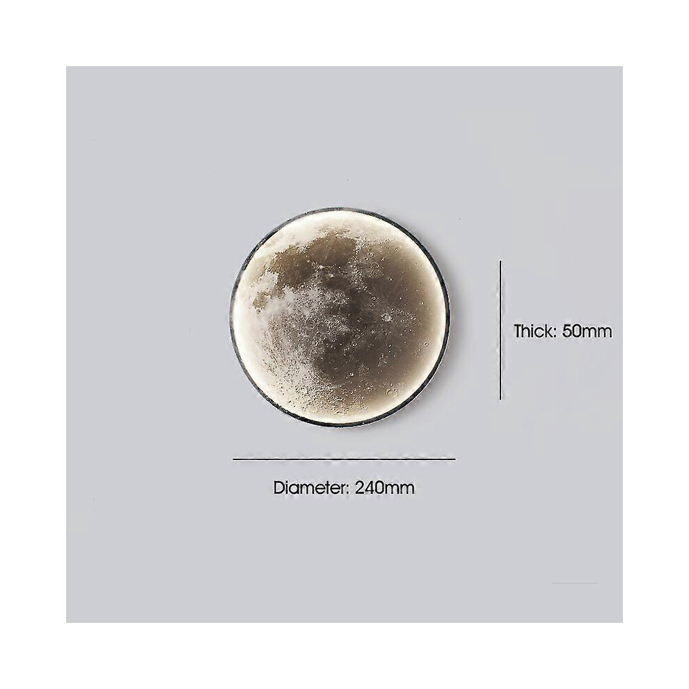 (Warm White 2700-3500K, D 24cm) Moon wall lamp modern led lights wall decor mural lighting decoration salon background wall light luxury bedroom lamps For home