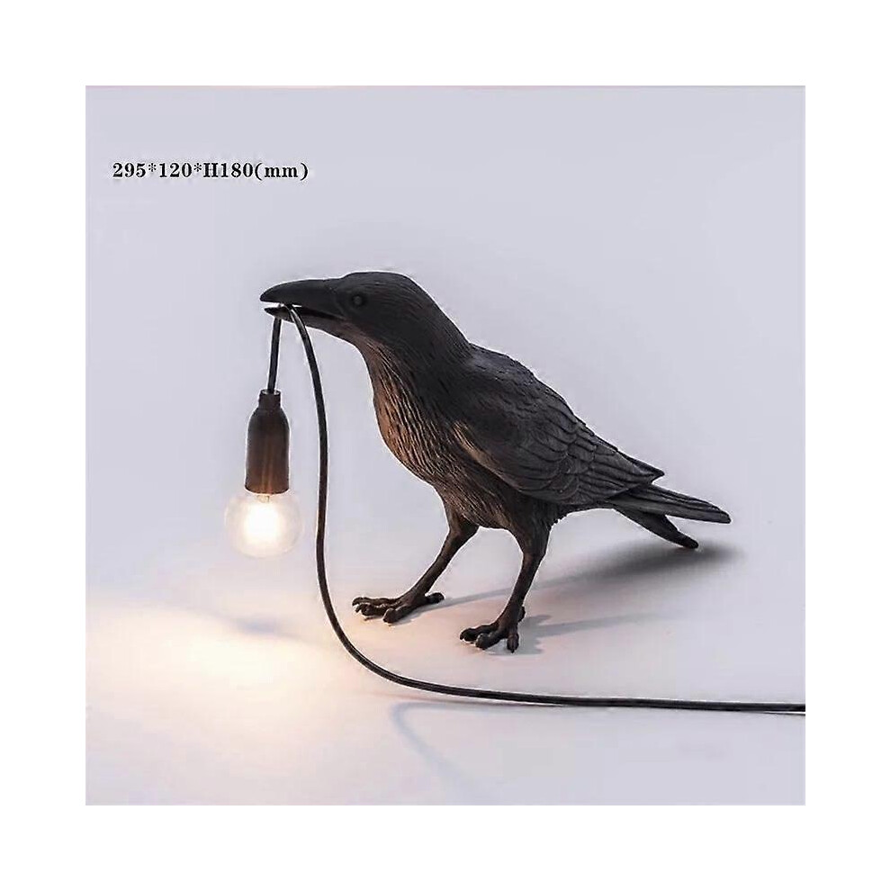 (Black AU, One size) Creative Auspicious Bird Resin Wall Lamp Decoration
