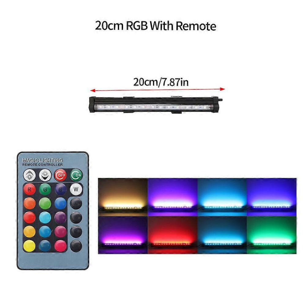 (SZD-A20RM, One size) RGB Aquarium Light 20-58cm Remote Control Diving Lamp Colorful Lamp 90-260v Lamp For Plants Fish Tank Essential Amphibious Use