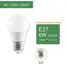 (Cold White, E27 6W 220V) OK-B 5pcs/lot Bulb E27 E14 Bulb High Brightness 220V 240V Bulb Smart IC Energy Saving 24W 20W 18W 15W 12W 9W 3W Spotlight