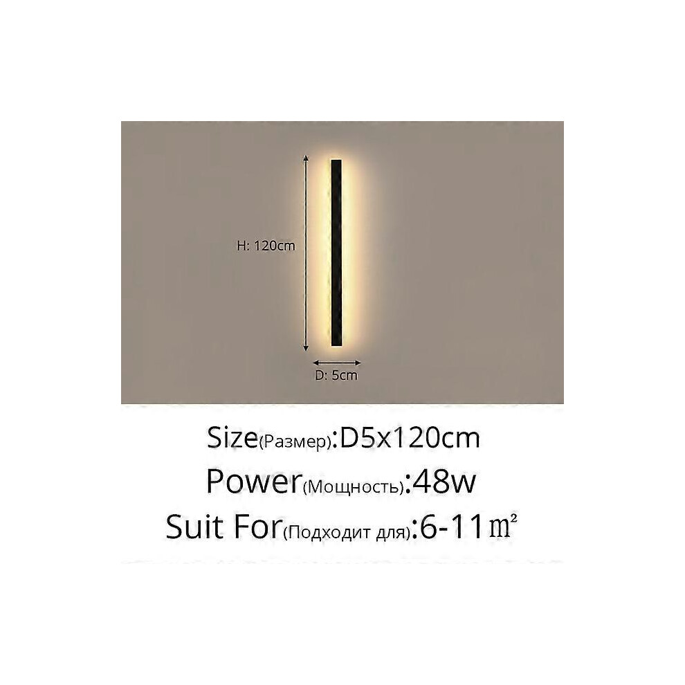 (Not Waterproof-Cool White, 48W 5x120cm) New Modern LED Simple Wall Lights With Remote Living Room Bedroom Aisle Porch Balcony Indoor Lamps Lighting Outdoor Waterproof