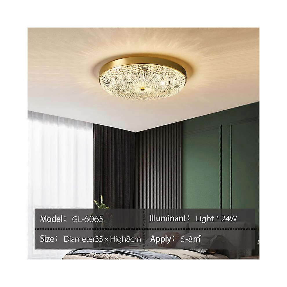 (D45CM-36W, One size) Circular ceiling lamp modern simple ultra-thin master bedroom lighting Nordic Light luxury creative art warm home bedroom lamp-image-OPC-PHK8P6K-NEW