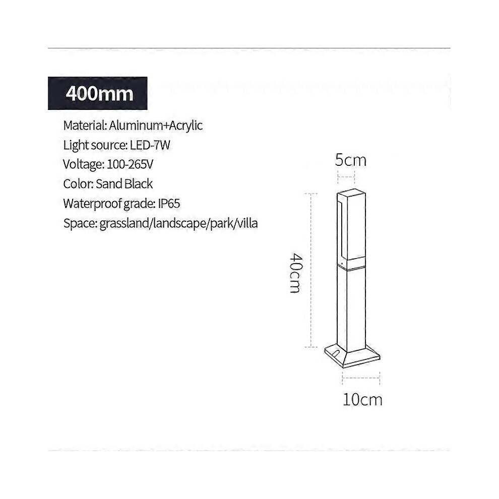 (Warm light, 30cm-Grounding) Outdoor Simplicity Waterproof IP65 10W COB LED Lawn Lamp 85~265V Square Aluminum Street Light For Garden Courtyard Lighti-image-OPC-PHK8P82-NEW