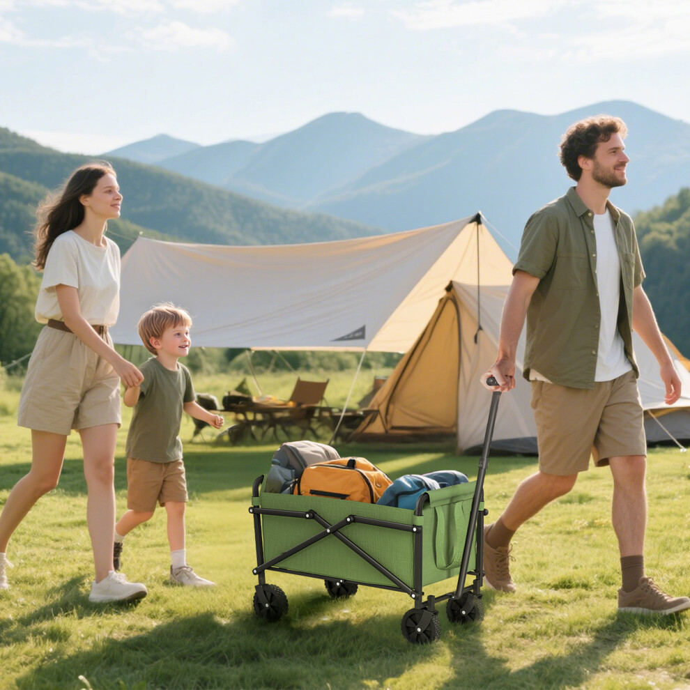 Outsunny 41L Festival Trolley, 60Kg Heavy Duty Folding Trolley Cart, Green