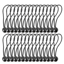 (As show, One size) 30 Pcs Bungee Cord With Balls Elastic Ties Bungee Toggles Ties For Marquees,tents Banners,flag Pole