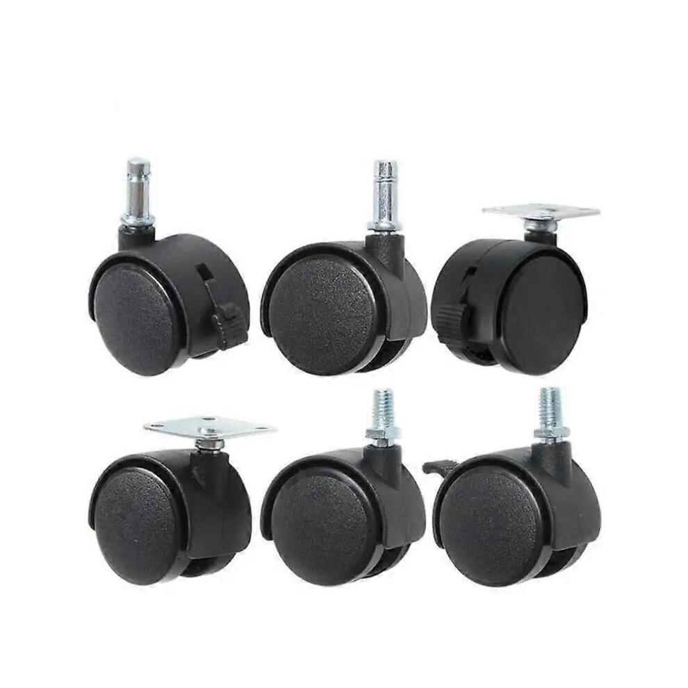 (As Show, One Size) 4 Pieces/Lot 1.5Inch Nylon Wheels, Flower Stand, Universal Brake, Casters, Circlip, Plastic Chair And Table(Flatbraked) 4632480800991