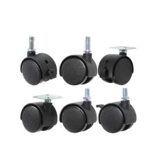 (As show, One size) 4 Pieces/lot 1.5inch Nylon Wheels, Flower Stand, Universal Brake, casters, circlip, Plastic Chair and Table(FlatBraked)