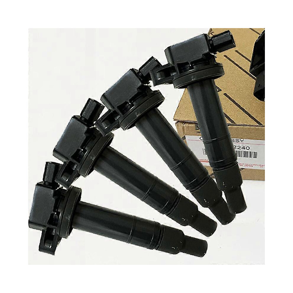 (As show, One size) 4pcs 90919-02240 90919-02265 Ignition Coil For Scion IQ Yaris Prius xA xB Echo 1.5L Corolla 90919 02240 673-1306