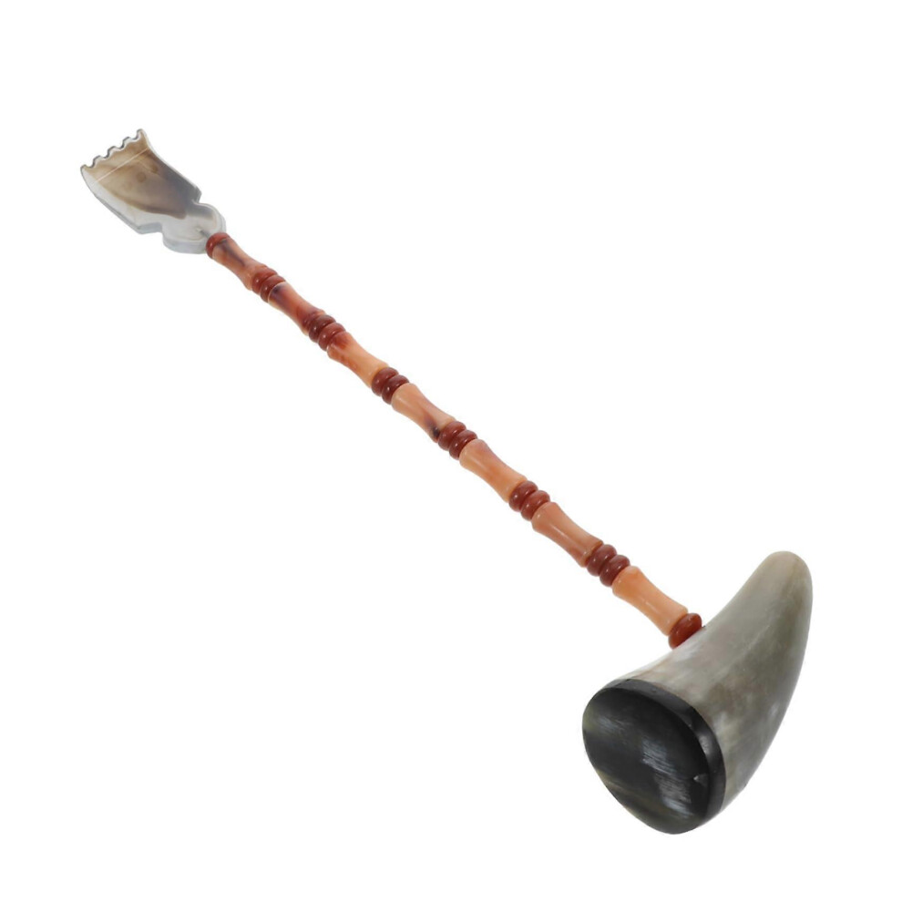 (As show, One size) Sturdy Wood Scratcher Massager Back Massage Stick Ox Horn for Itching Relief
