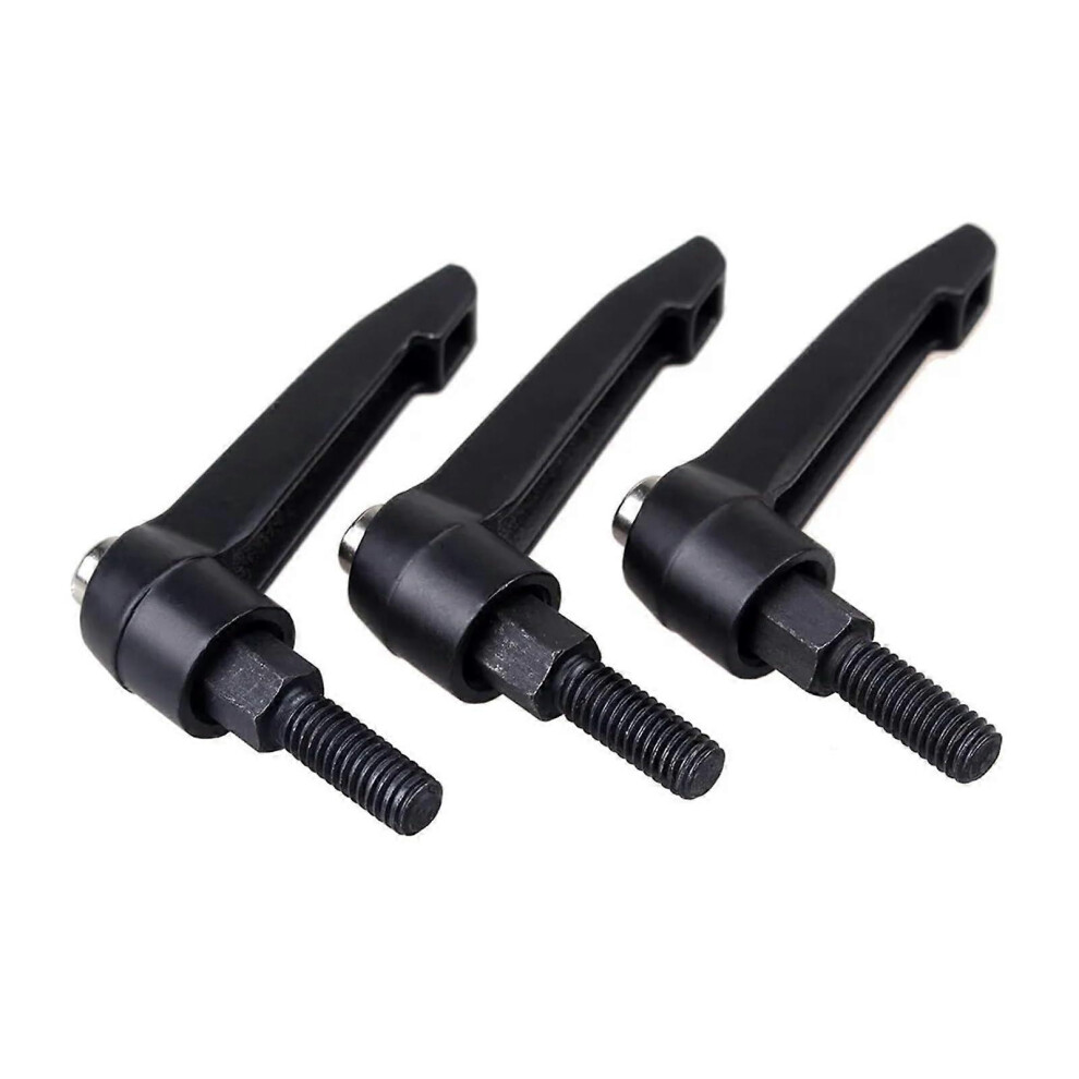 (As show, One size) 1Pc Black M5 M6 M8 M10 Male Threaded Bolt Clamping Lever Machinery Adjustable Handle Locking External Knob Metalworking L Type(M6X-image-OPC-PHK8Q2T-NEW