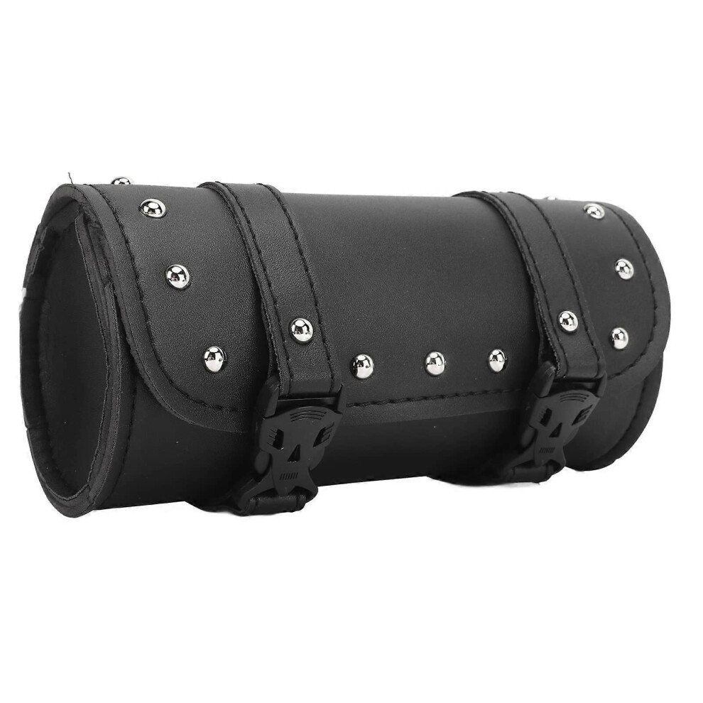 (As Show, One Size) Motorcycle Tool Bag, Universal Leather Motorcycle Fork Bag, Saddlebags Handlebar Bag With Quick Release Buckle For Motorbikes, El 4632480820241