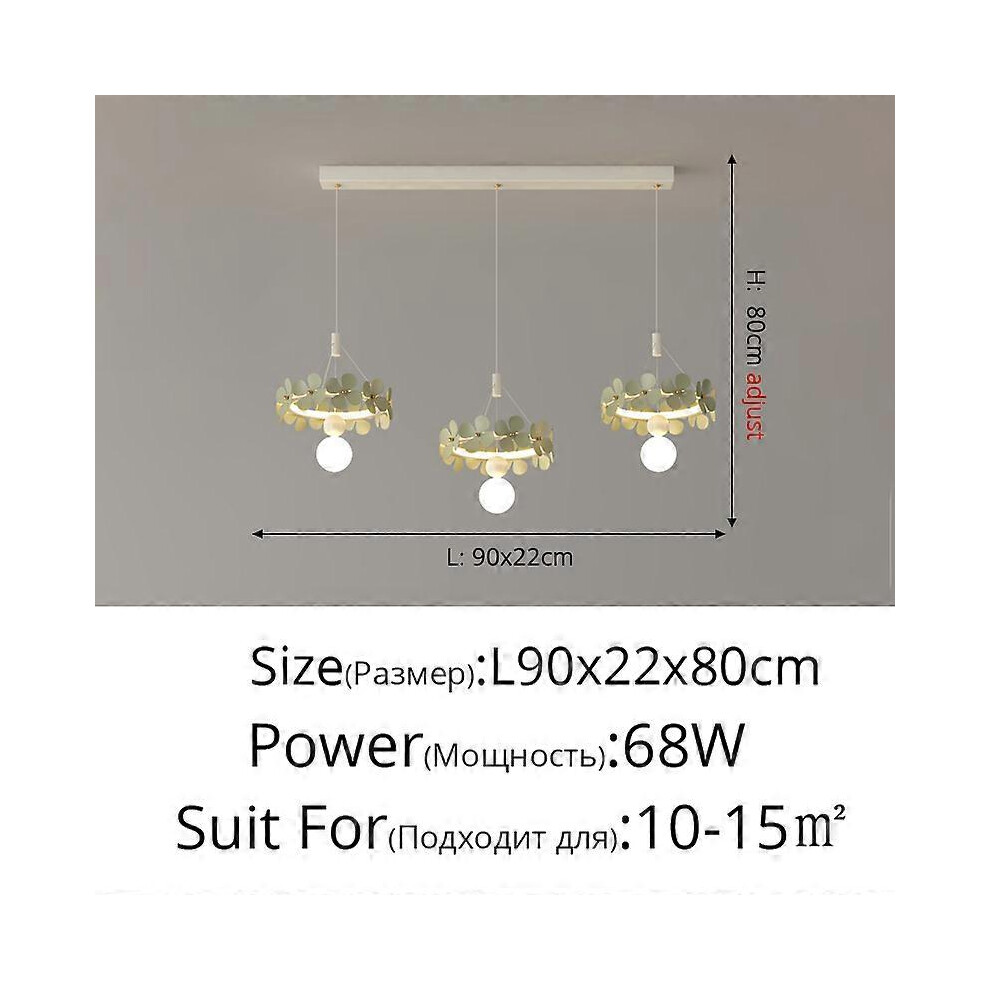 (green Dimmable with remote, D) Creative Fourleaf Grass LED Chandelier For Living Dining Bedroom Pendant Light Study Dimmable Indoor Decoration Lighting Lamps
