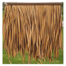 (As show, One size) Natural Simulation Thatch Tile Roof Fur Grass Gazebo Promenade Artificial Straw Aluminum Fake Grass Decoration