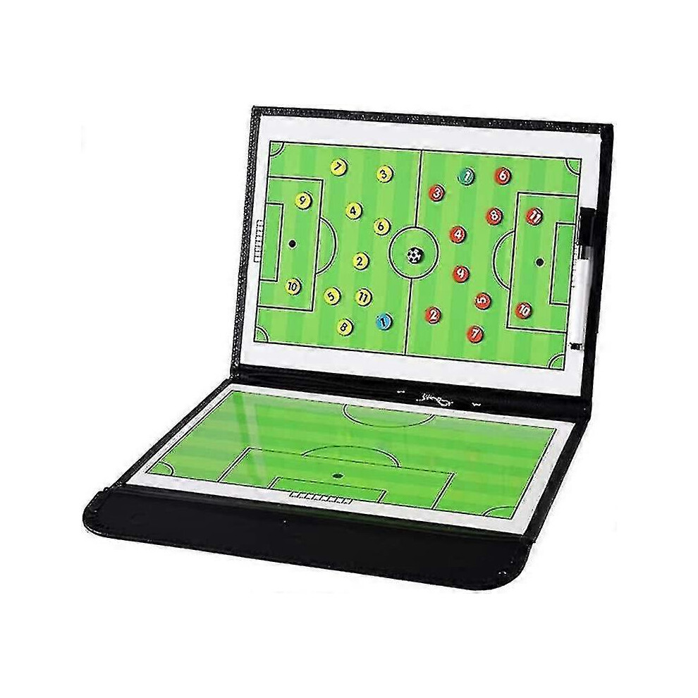 (As Show, One Size) Football Coaching Board Coaches Clipboard Tactical Magnetic Board Kit With Dry Erase, Marker Pen And Zipper Bag-1578 4631898232189
