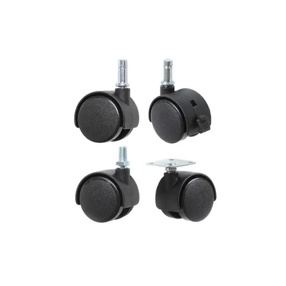 (As Show, One Size) 4Pcs 2 Inch Nylon Wheel, Flower Frame, Universal Brake, Electric Caster, Circlip, Plastic For Chair(Screwbraked10mm) 4632480833746