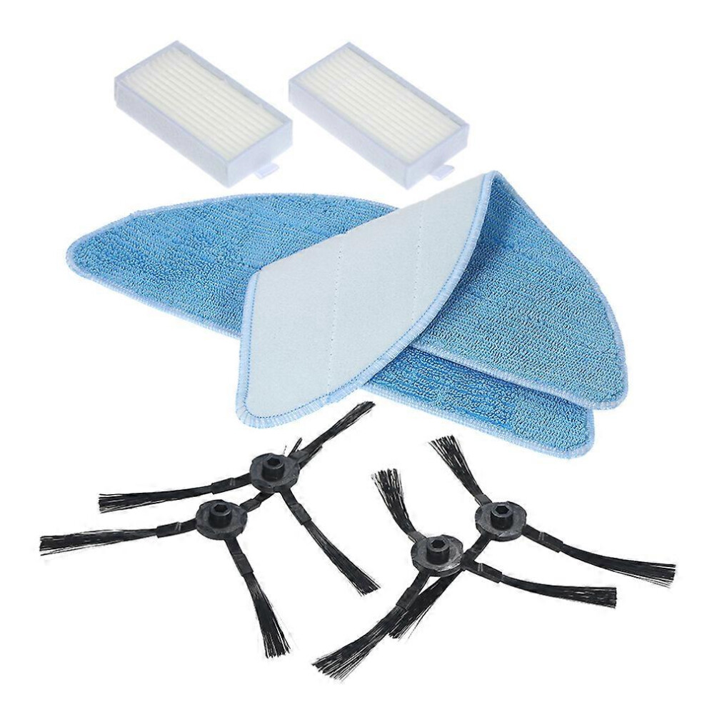 (As show, One size) Pack of 8 Replacement Accessories Kit Mops + Side Brushes + HEPA Filters for ILIFE V5S V3S V3 V5 Pro Robotic Vacuum Cleaner-image-OPC-PHK8QDN-NEW