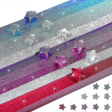 (As show, One size) 1040pcs Origami Paper Strips Glitter Origami Stars Paper Strips Diy Origami Supplies