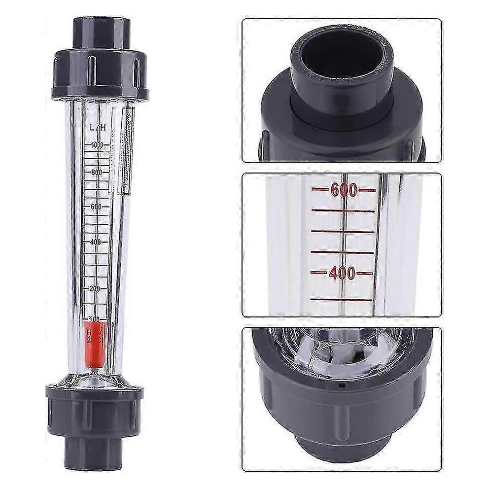 (As Show, One Size) Water Flow Meter Transparent Plastic Tube Type 100-1000L / H Flow Meter Measure Water Flow Measure Lzs-15 4631898227574