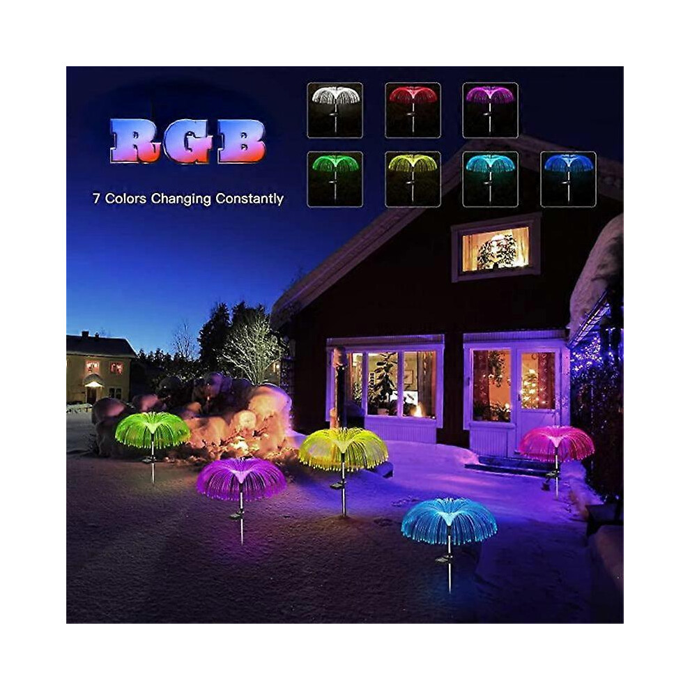 (1PC RGB Jellyfish, One size) 1PC Solar Sunflowers Light Outdoor Garden Lawn Light IP65 Waterproof Landscape Light  for Patio/Yard/Lawn/Pathway/Holiday Decor