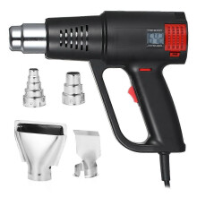 (As show, One size) 2000W Industrial Fast Heating Hot Air Gun LCD Digital Temperature-controlled High Quality Handheld Heat Blower Electric Adjustable Temperature Heat Gu